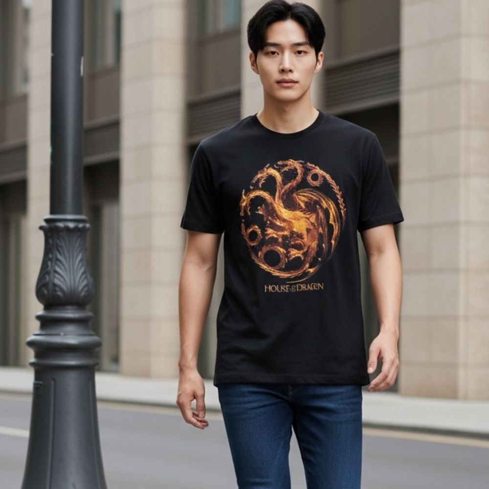 NWOT Unisex House of Dragon Black Short Sleeve Tee Shirt Game of Thrones Size XL